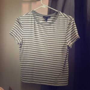 Forever 21 green and white top